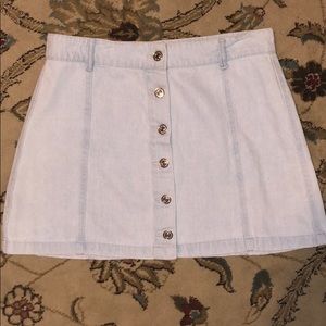 denim button up skirt